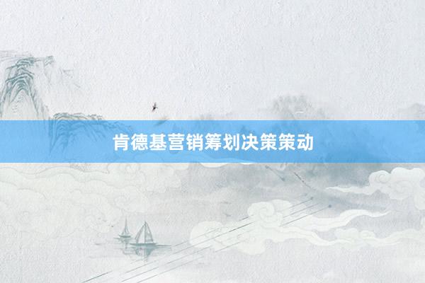 肯德基营销筹划决策策动